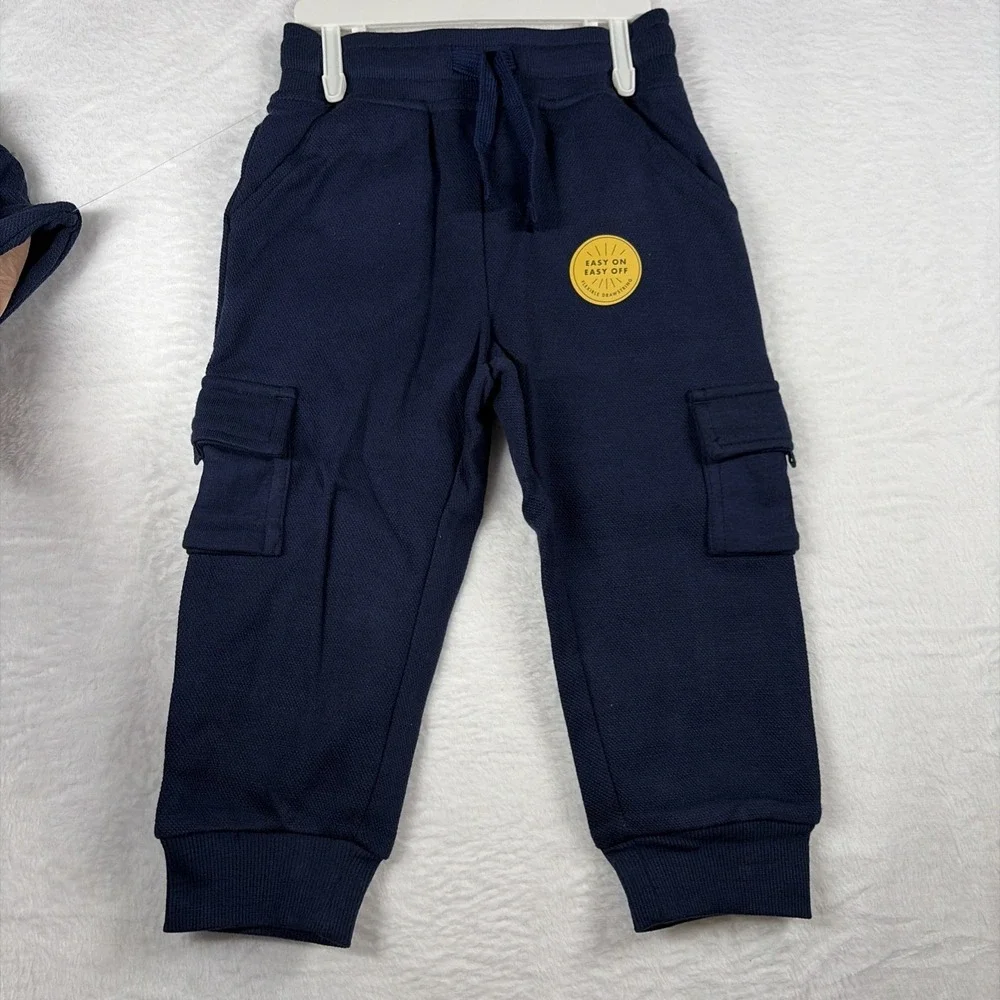 Cat & Jack Navy 2-Piece Sweatshirt & Pants Set 2T Flexible Drawstring Pockets